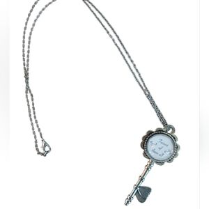 Disney Snow White Quote Fairest Of Them All Silver Key Pendant Necklace